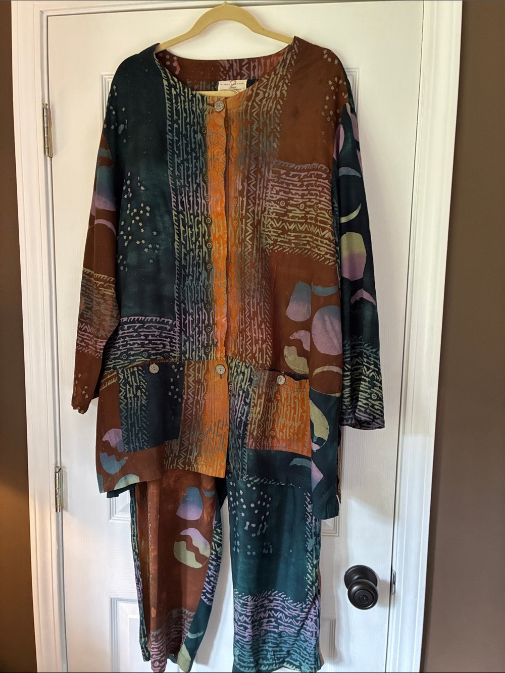 Artisan Boho Set Button-Front in Teal & Rust 2X